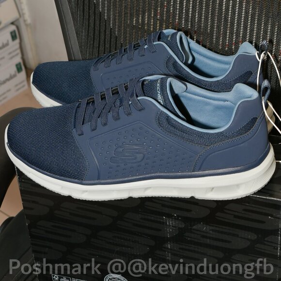 Skechers Men's Glide Lite Pacer Shoe  Colors: Blue - Picture 3 of 5